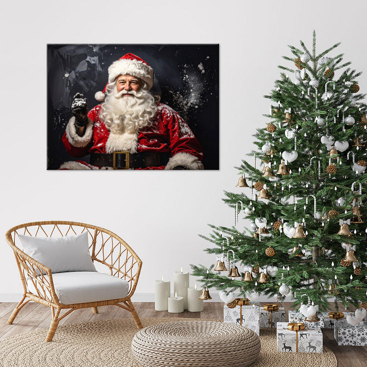 LEINWANDBILD Weihnachten 120x80cm - Rot, Textil (120/80cm) - Feeby