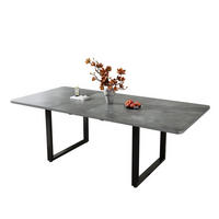 ESSTISCH ausziehbar 140-220 x 80 cm Grau MDF - Grau, Metall (220/80/75cm) - Meubliv