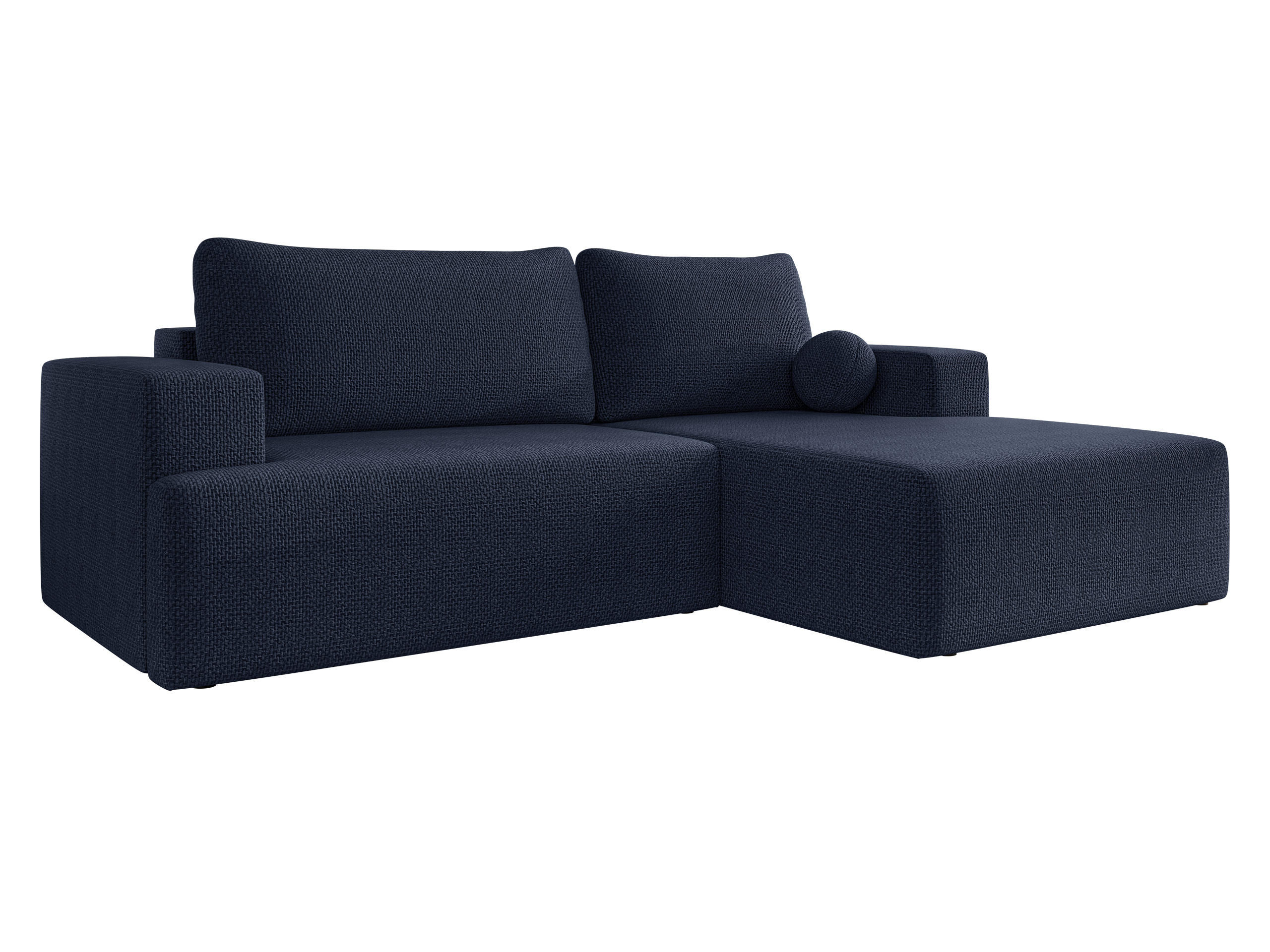 ECKSOFA Mivo, Seite: Rechts - Schwarz/Dunkelblau, Holz/Kunststoff (266/163cm) - MIRJAN24