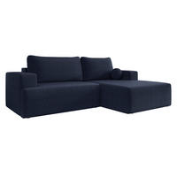 ECKSOFA Mivo, Seite: Rechts - Schwarz/Dunkelblau, Holz/Kunststoff (266/163cm) - MIRJAN24