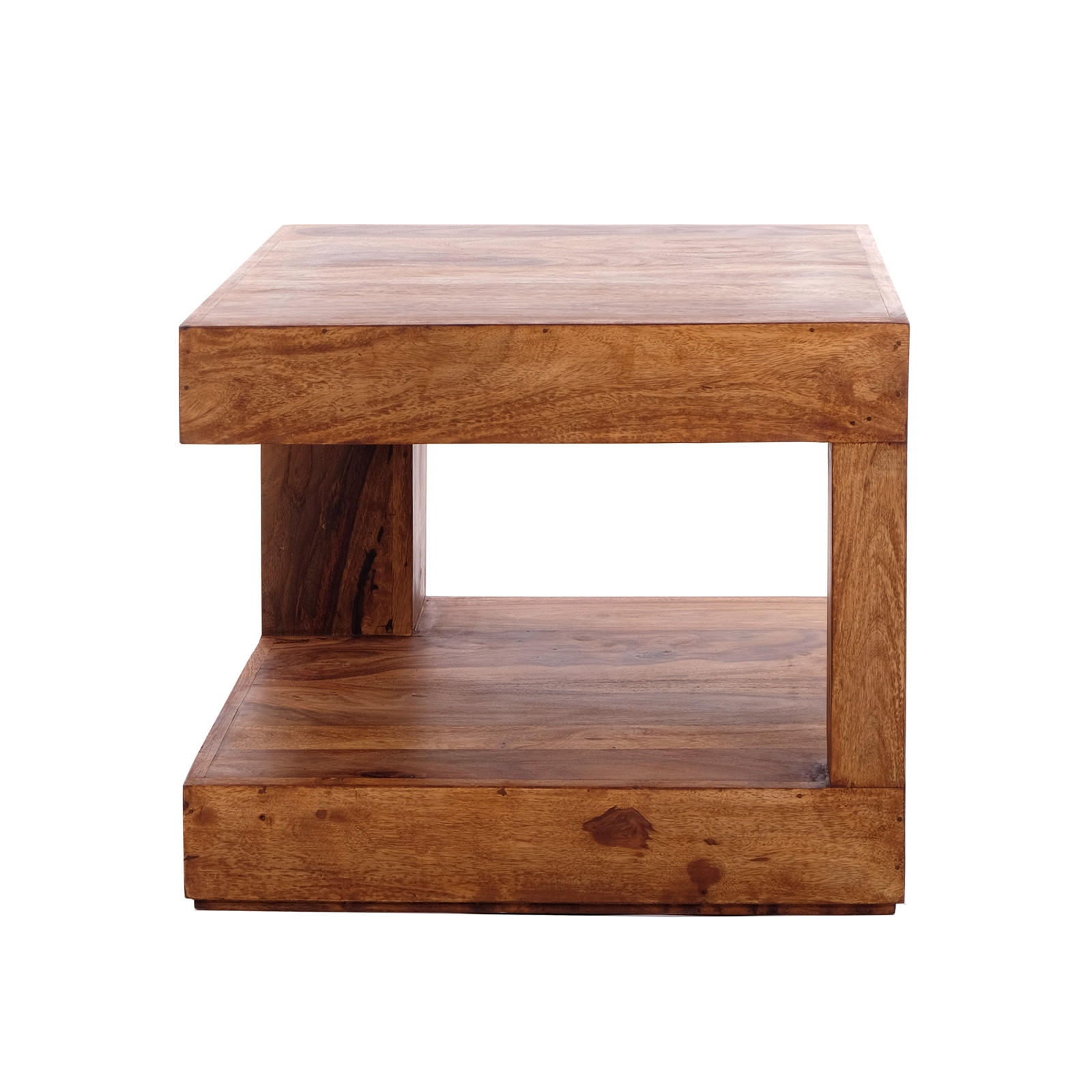 COUCHTISCH TIERRA Sheesham Holz massiv naturfarben - Naturfarben, Holz (45/45/40cm) - DESIGN DELIGHTS