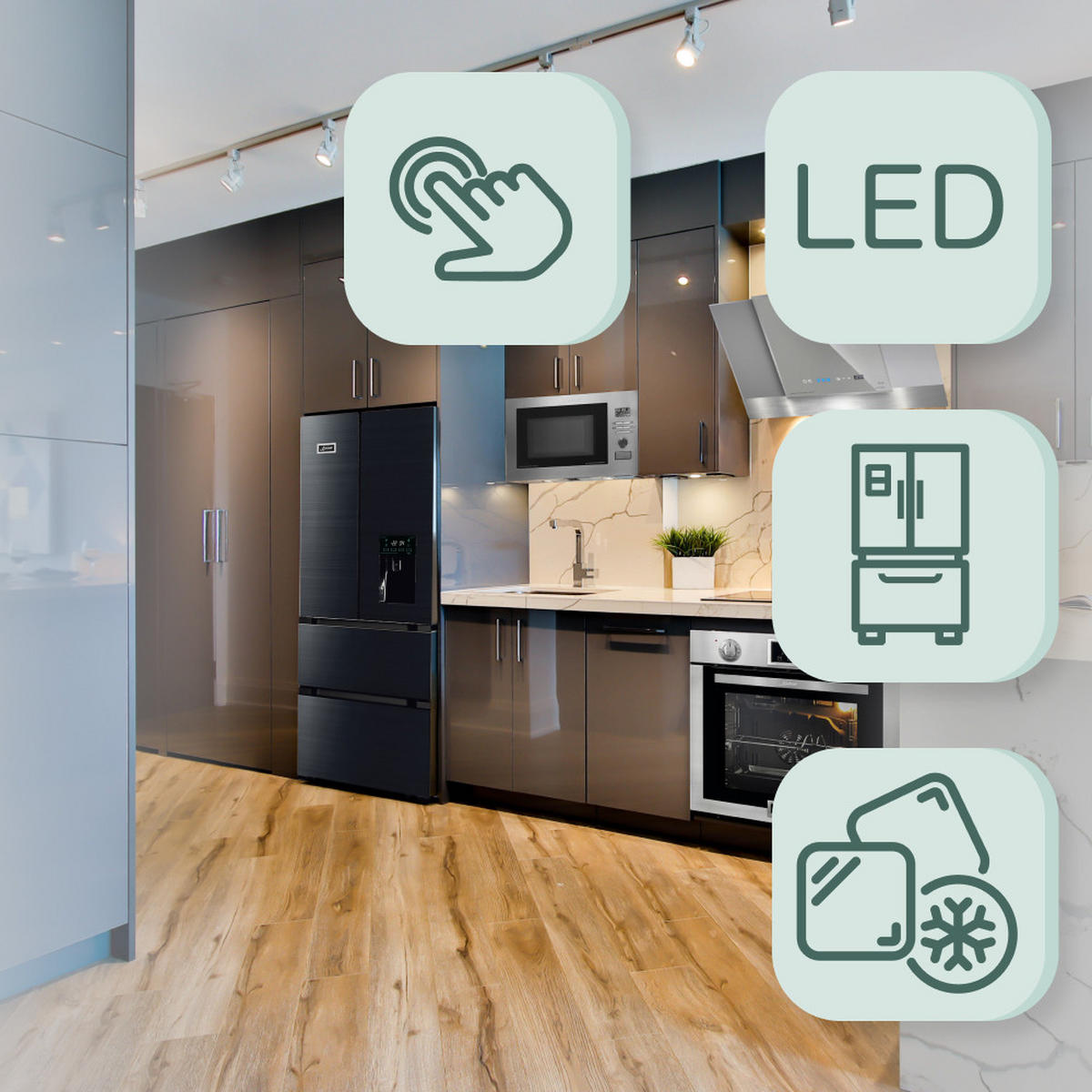 SIDE-BY-SIDE-KÜHLSCHRANK KS 80420 RS N, 83.6 cm breit, No Frost 506 l - Schwarz, Metall (83.6/183/70.6cm) - Kaiser Küchengeräte