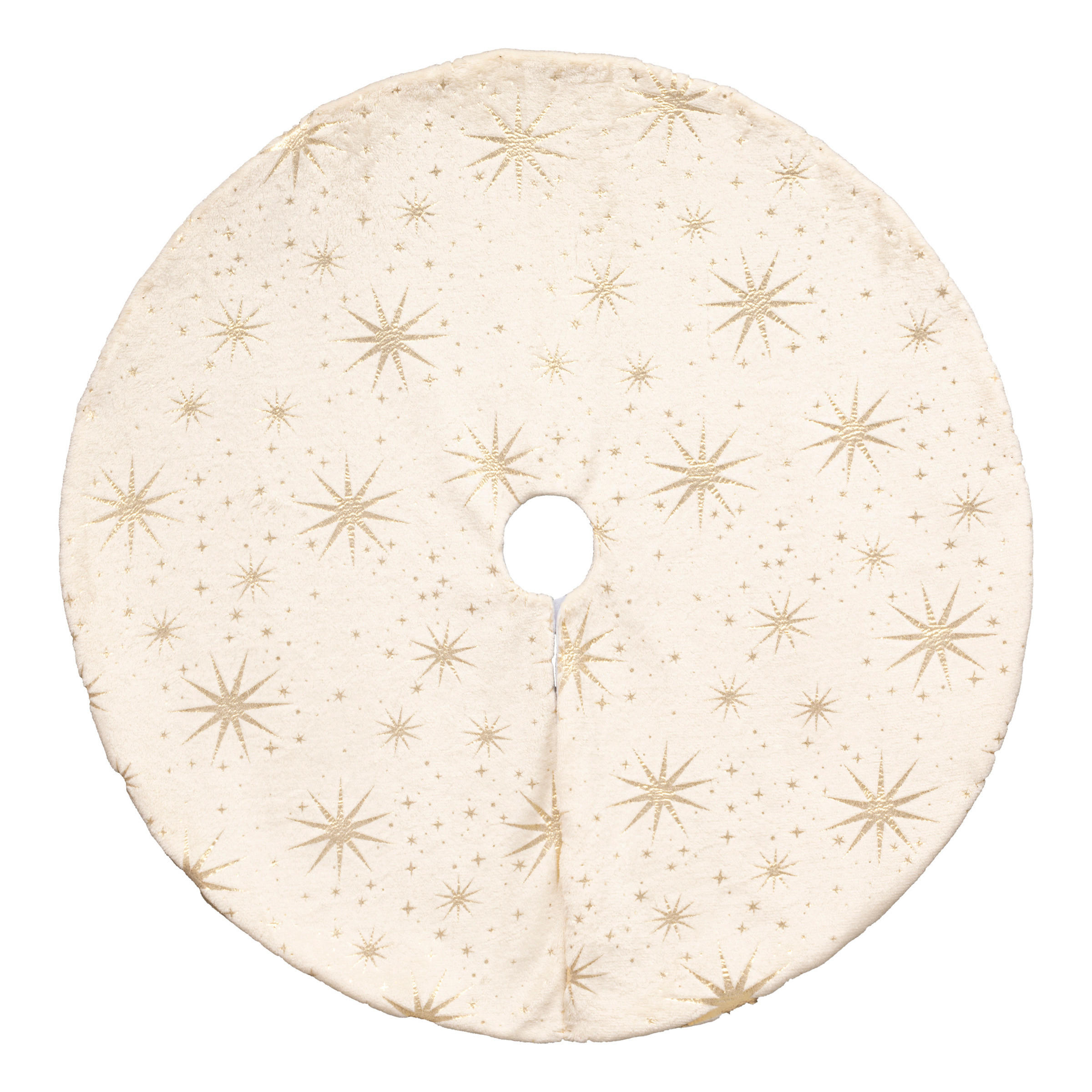 WEIHNACHTSBAUMROCK Sterne gold Ø 90 cm - Weiß, Textil (90/90/90cm) - Atmosphera Createur d´interieur