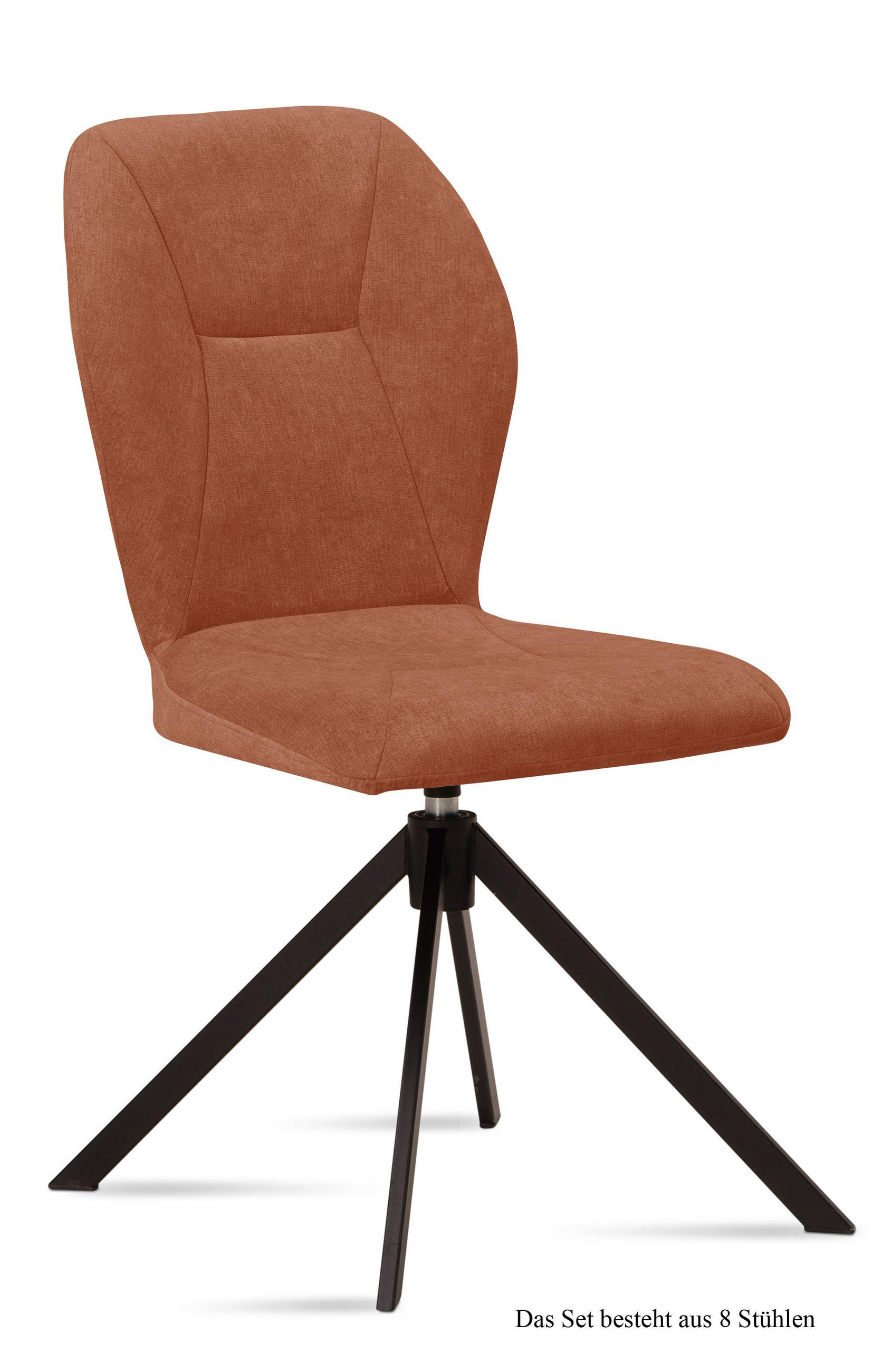 ESSZIMMERSTUHL drehbar (8er-Set) Denyse 51x92x60 Schwarz/Cognac - Cognac/Schwarz, Kunststoff (60/92/51cm) - 58aufmkessel