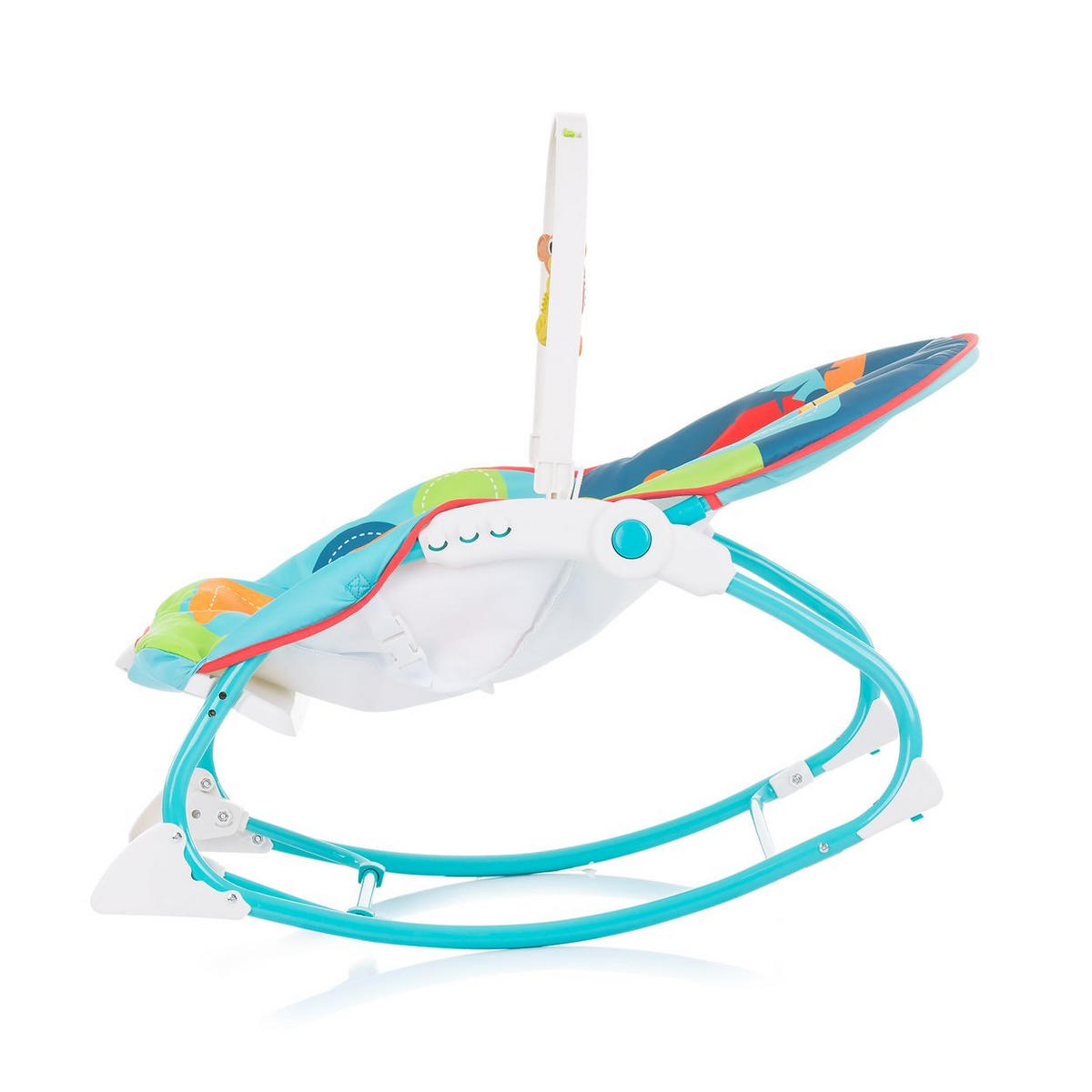 BABYWIPPE Enjoy blau Schaukelfunktion, Musikfunktion, Vibration, 3-Punkt-Gurt, Spielbogen - Grün, Metall - Chipolino