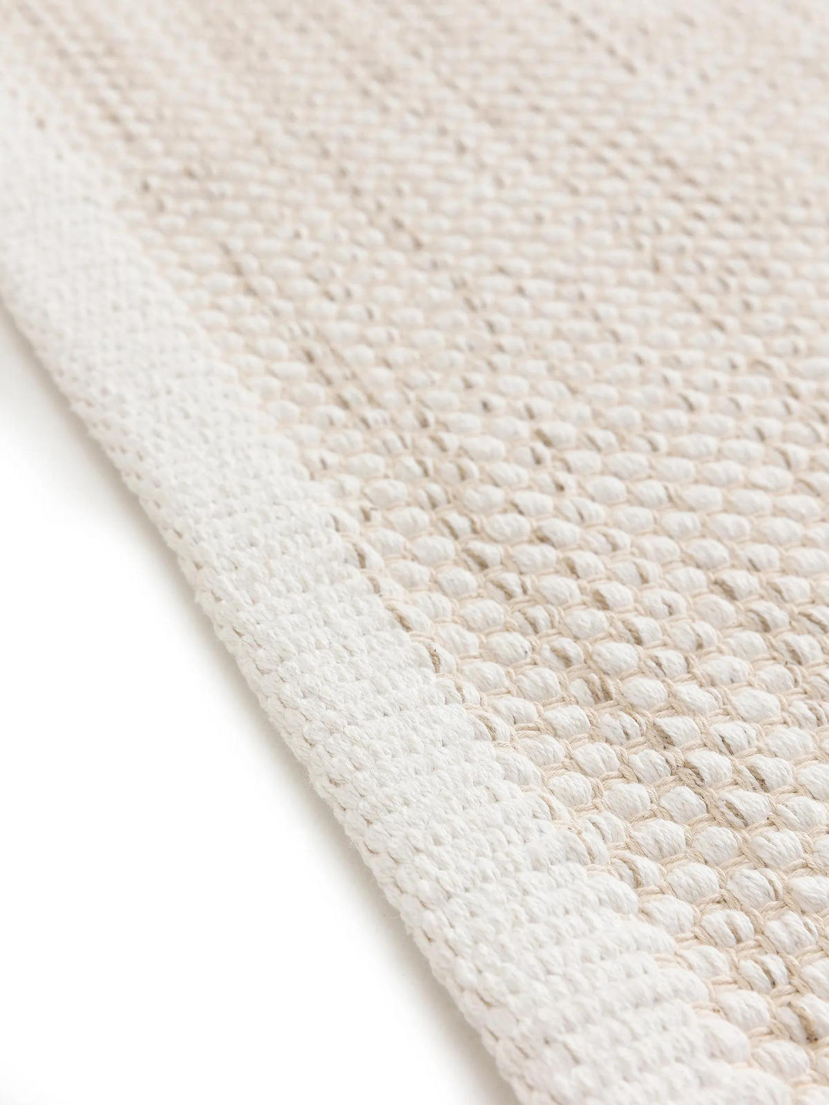 BAUMWOLLLÄUFER Ron handgewebt 80x300 cm - Creme, Naturmaterialien/Textil (80/300cm) - benuta