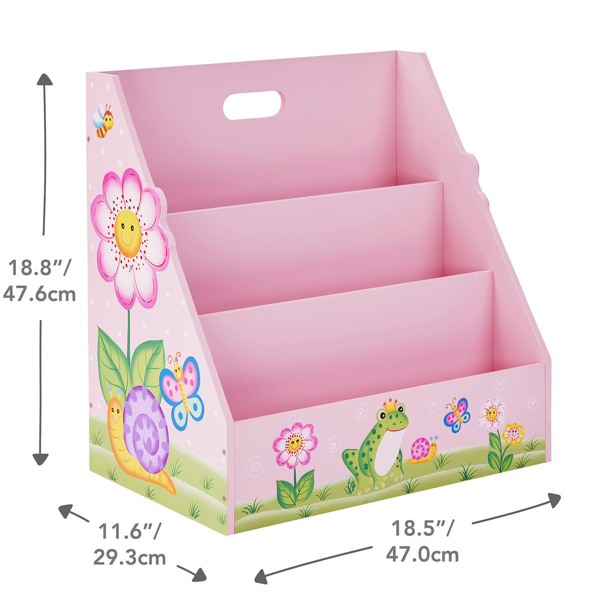 KINDERBÜCHERREGAL 3-stöckiges großes, Rosa, 48cm - Pink, Holz (48/48/30cm) - Teamson Kids