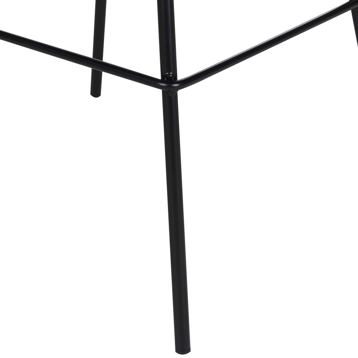 BARSTUHL 2er-Set Kunststoff/Metall schwarz Sibley - Schwarz, Kunststoff (53/95/52cm) - Beliani