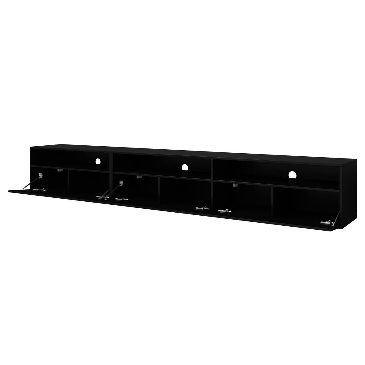 LOWBOARD ATENEO 270x41x40 cm mit 3 Türen Schwarz - Schwarz, Holzwerkstoff (270/40/41cm) - MASSENO