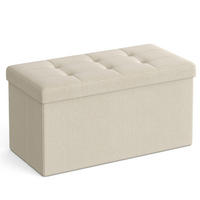TRUHENBANK Beige 76x38 cm mit Stauraum - Beige, Holzwerkstoff (76/38/38cm)