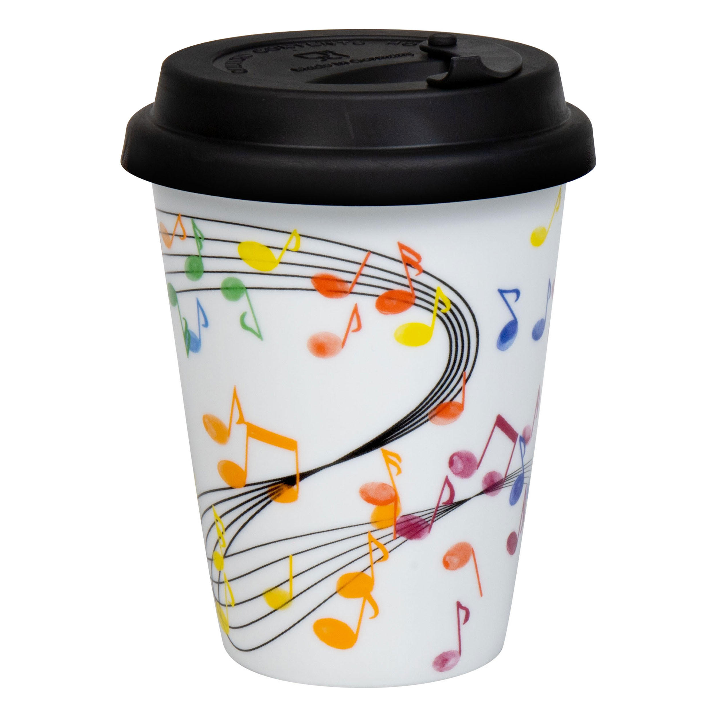 KAFFEEBECHER ToGo Flying Notes mit Deckel - Naturfarben, Keramik (0.38L) - Könitz