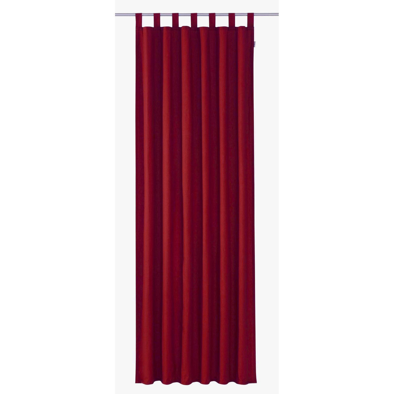 SCHLAUFENVORHANG IM UNI DESIGN DOVE Blickdicht - Dunkelrot, Textil (140/0.5/255cm) - Tom Tailor