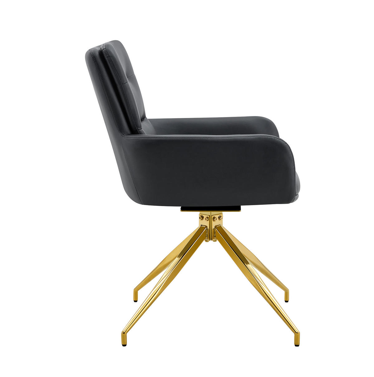 TISCH-UND-STUHL-SET 85 cm Glas Schwarz/Gold - Schwarz, Metall (85/76/85cm) - Meubliv