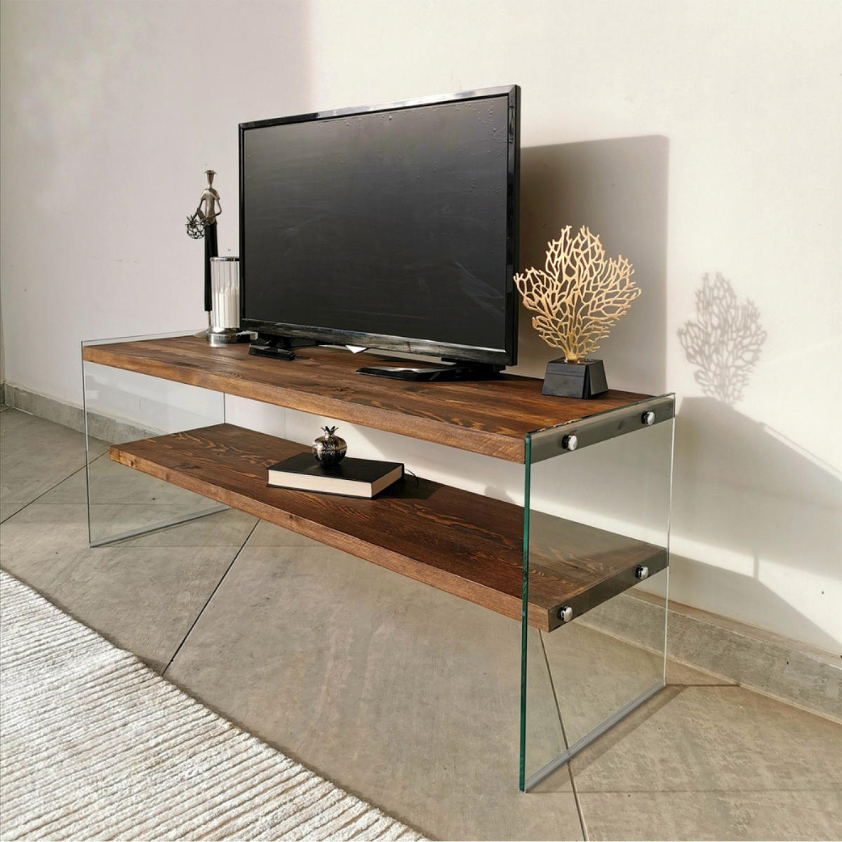TV-MÖBEL Joy in Holzoptik 120 cm im zeitgenössischen Stil - Braun, Holz (120/35/45cm) - Concept Usine