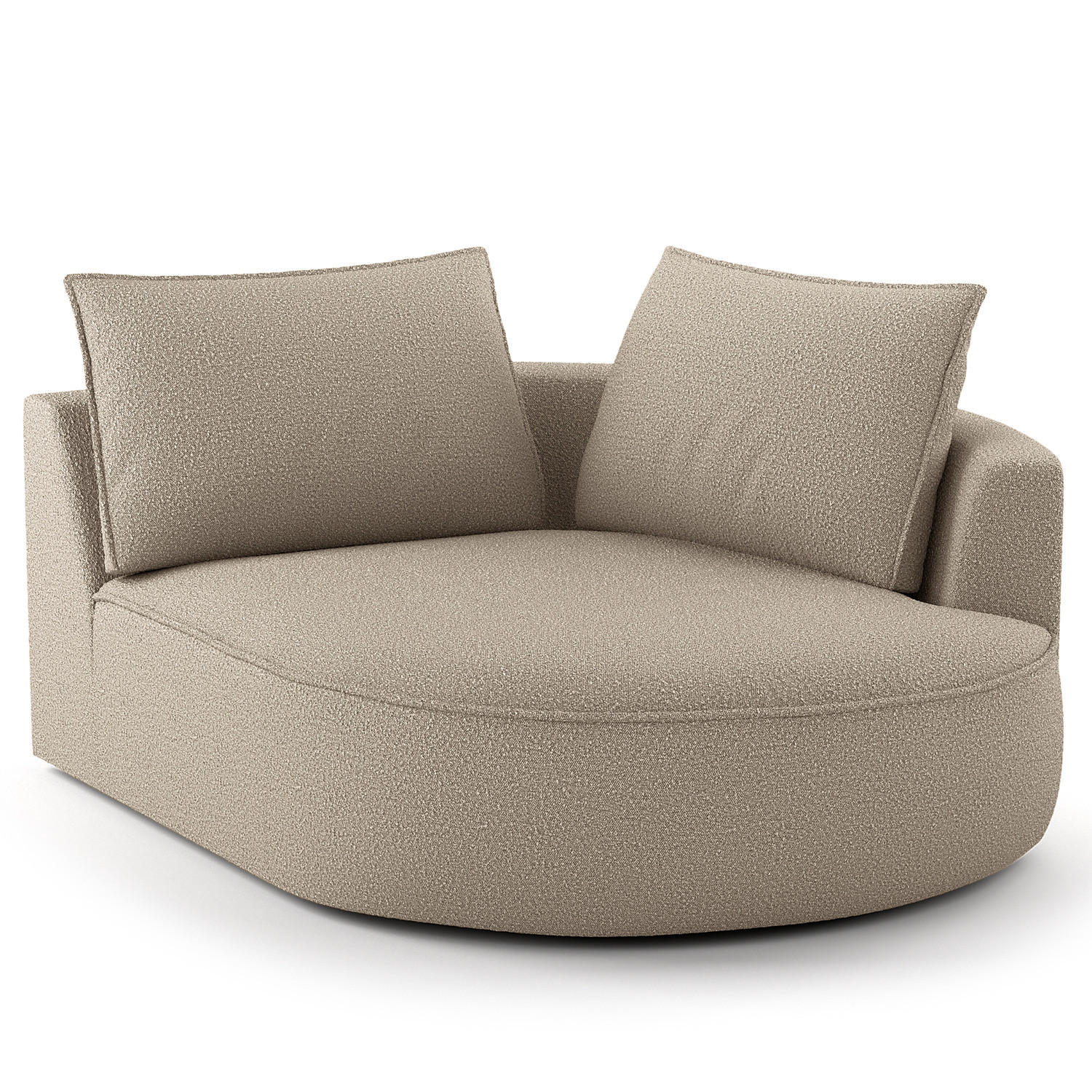 OTTOMANE - modular - Beige/Schwarz, Kunststoff/Textil (126/82/154cm) - home24