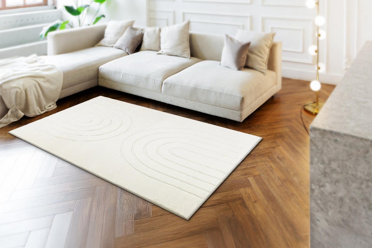 CURVY Arches waschbarer 160/220 cm - Weiß, Textil (160/220cm) - rugsX