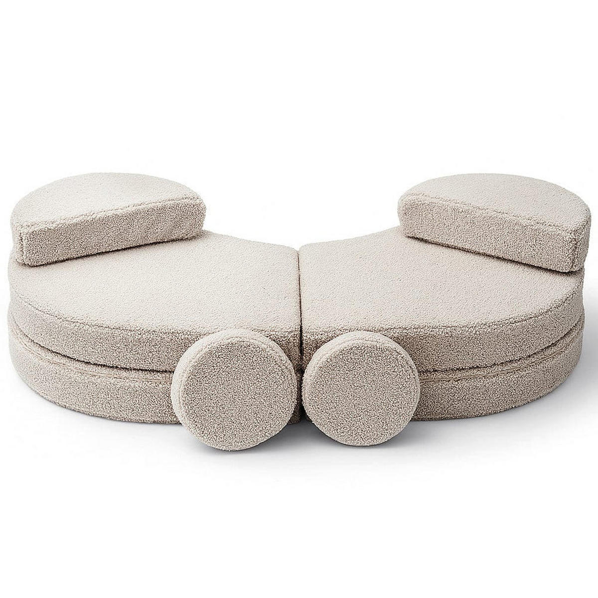 KINDERSOFA modular, Bearly, hellgrau - Grau, Textil (160/54/24cm) - MeowBaby