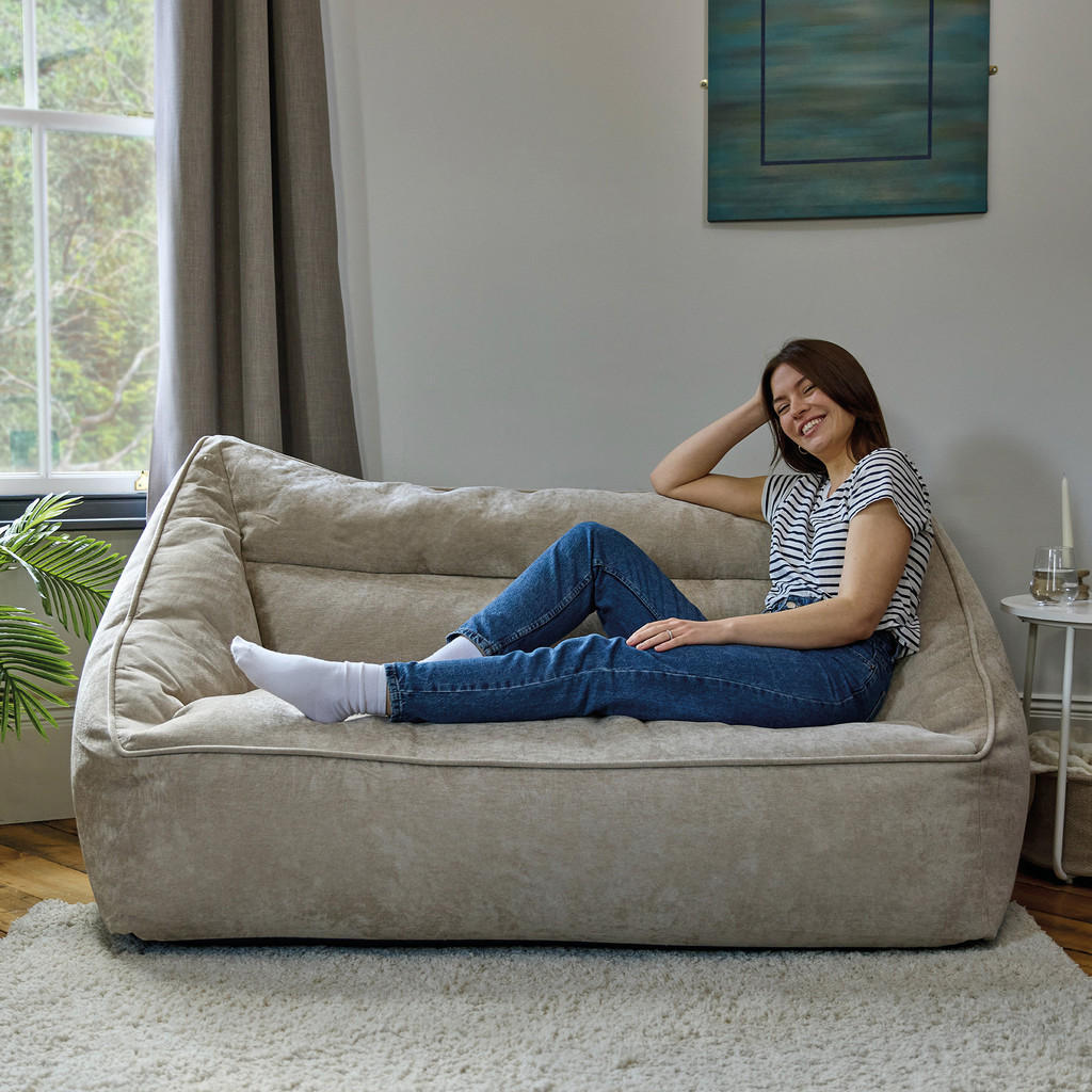 Thumbnail - icon Sitzsack, Beige, Kunststoff, 2-Sitzer, 160x70x93 cm, Hergestellt in Deutschland, Wohnzimmer, Hocker, Sitzsäcke, XXL...