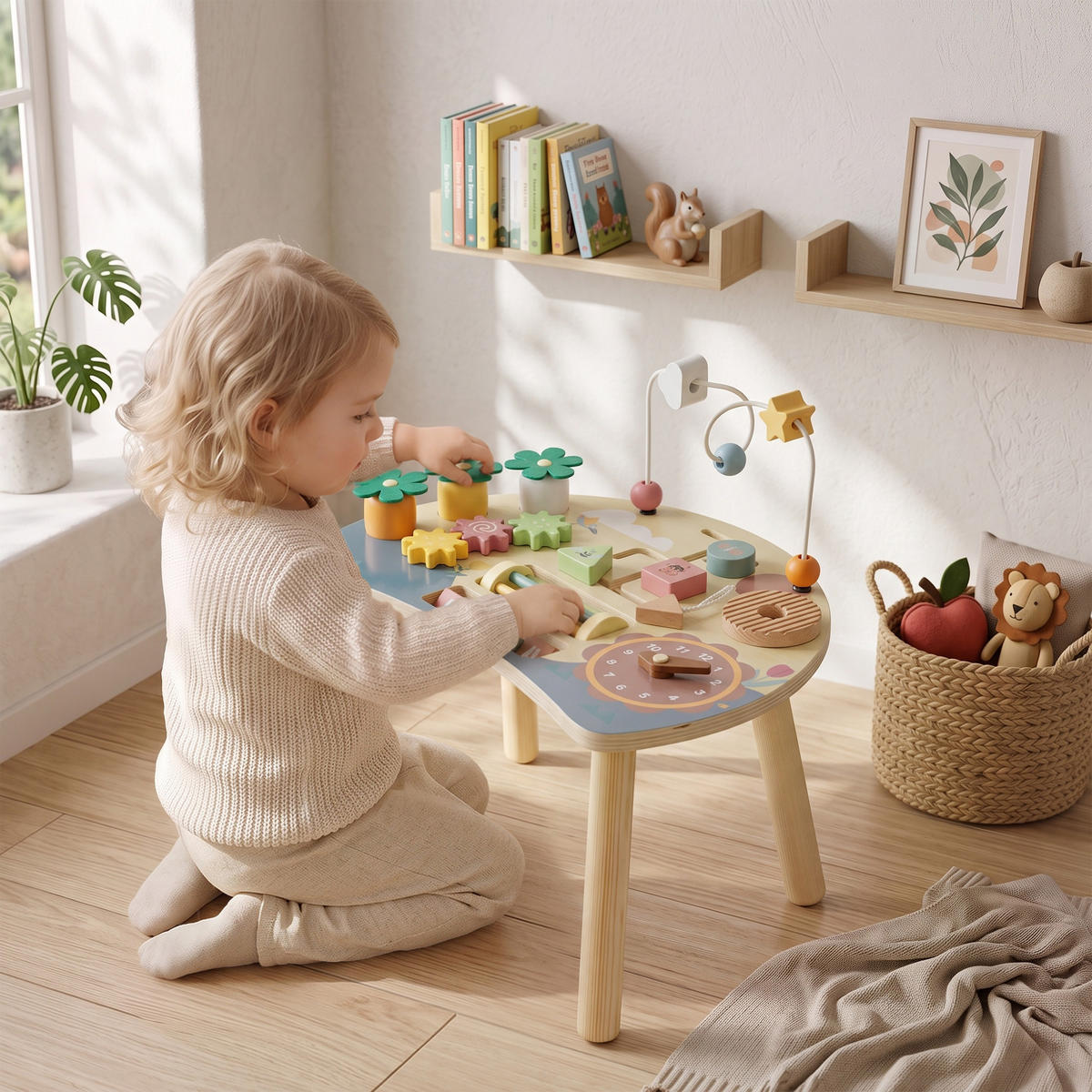 AKTIVITÄTSTISCH Sperrholz Kiefernholz Mehrfarbig - Multicolor, Holz (29.7/37.5/39.8cm) - AIYAPLAY