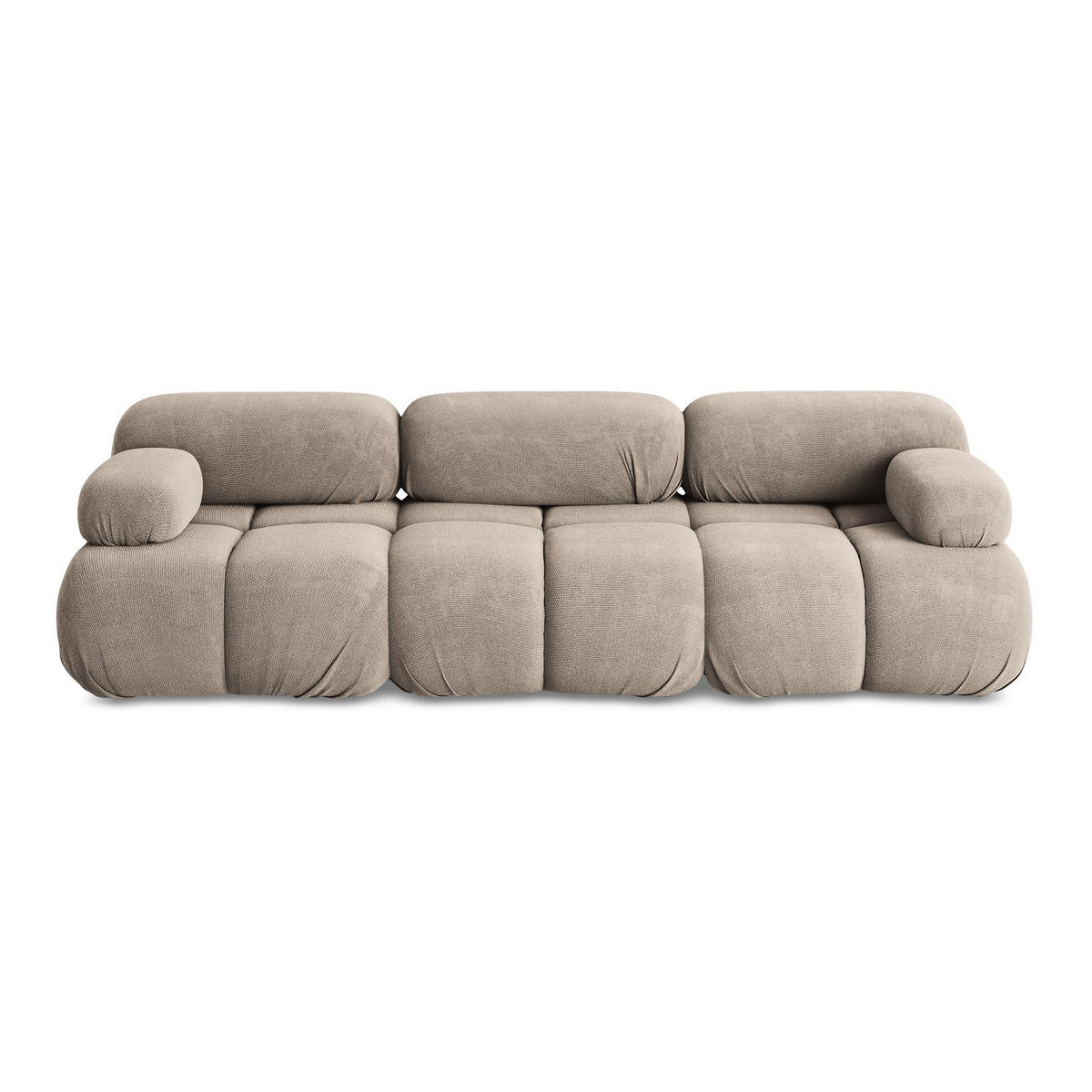 3-SITZER SOFA Chenille Stoff Beige - Beige/Schwarz, Kunststoff/Textil (285/70/96cm) - LaMiaSofa