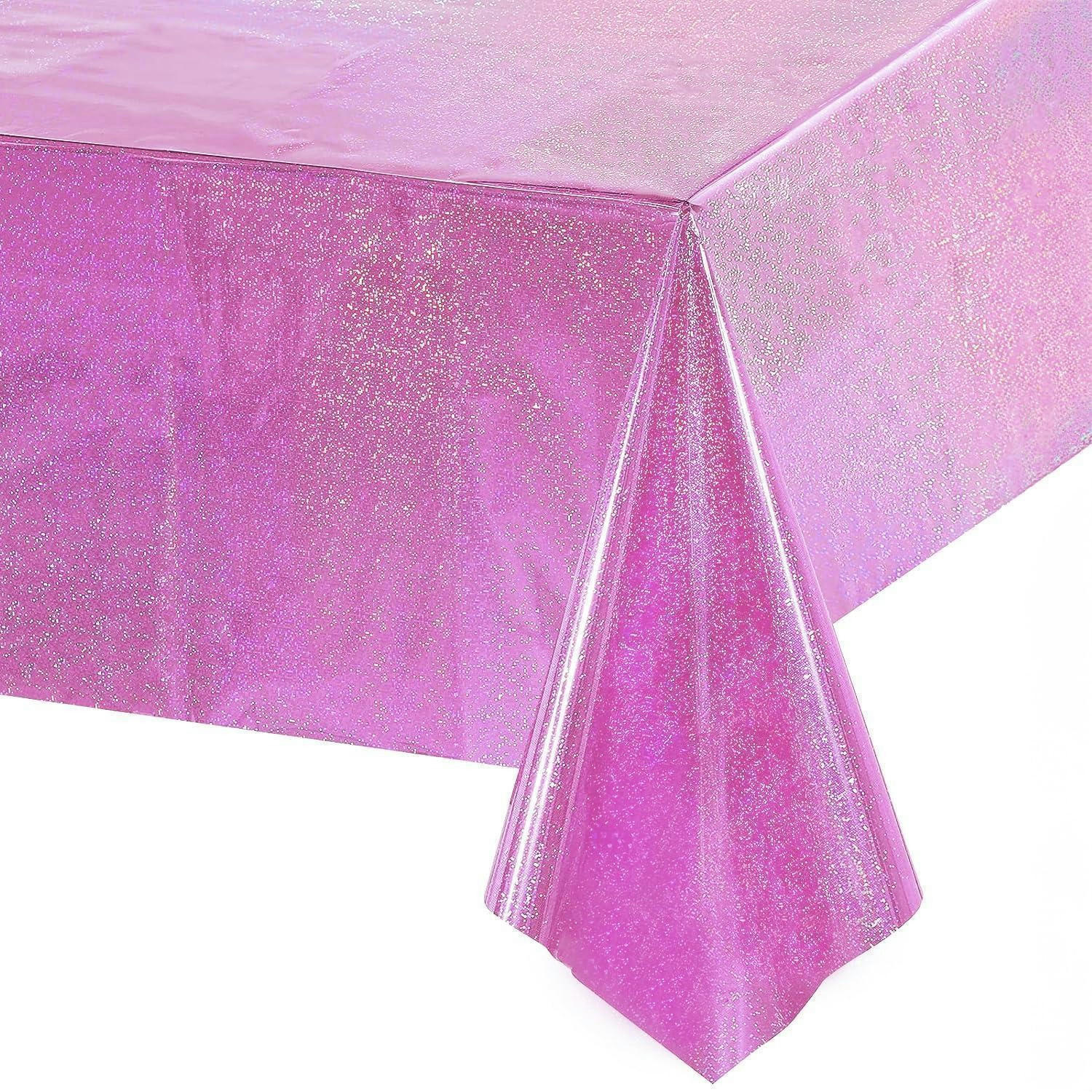 TISCHDECKE Rosa Glitzer 137x274 cm - Rosa, Kunststoff (274/137/1.5cm)