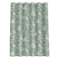 DUSCHVORHANG Blumenranken auf Grün 180/180 cm - Grün, Textil (180/180cm) - Bilderwelten