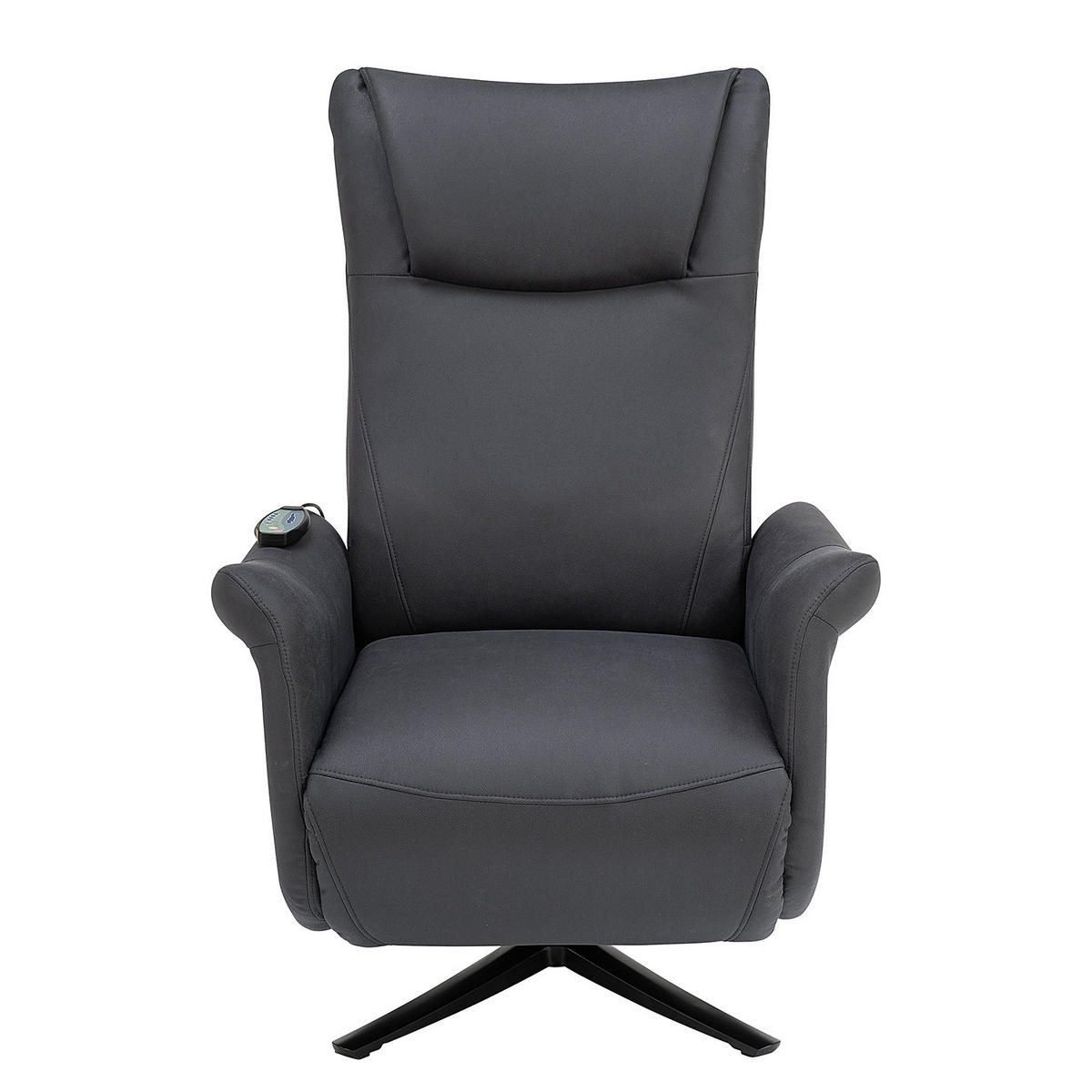 MASSAGESESSEL - Microfaser / Metall - Anthrazit / Schwarz - Anthrazit/Schwarz, Textil/Metall (76/112/85cm) - home24