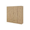 KLEIDERSCHRANK Lyke, Schrank mit Eiche Artisan - Eiche Artisan, Holzwerkstoff (206/200/51cm) - Bettso