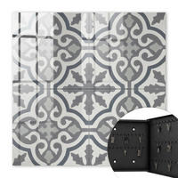 SCHLÜSSELBOX Schwarz 30x30 cm- Türöffnung nach rechts - Geometrisches Muster - Grau, Metall (30/30/5cm) - TULUP