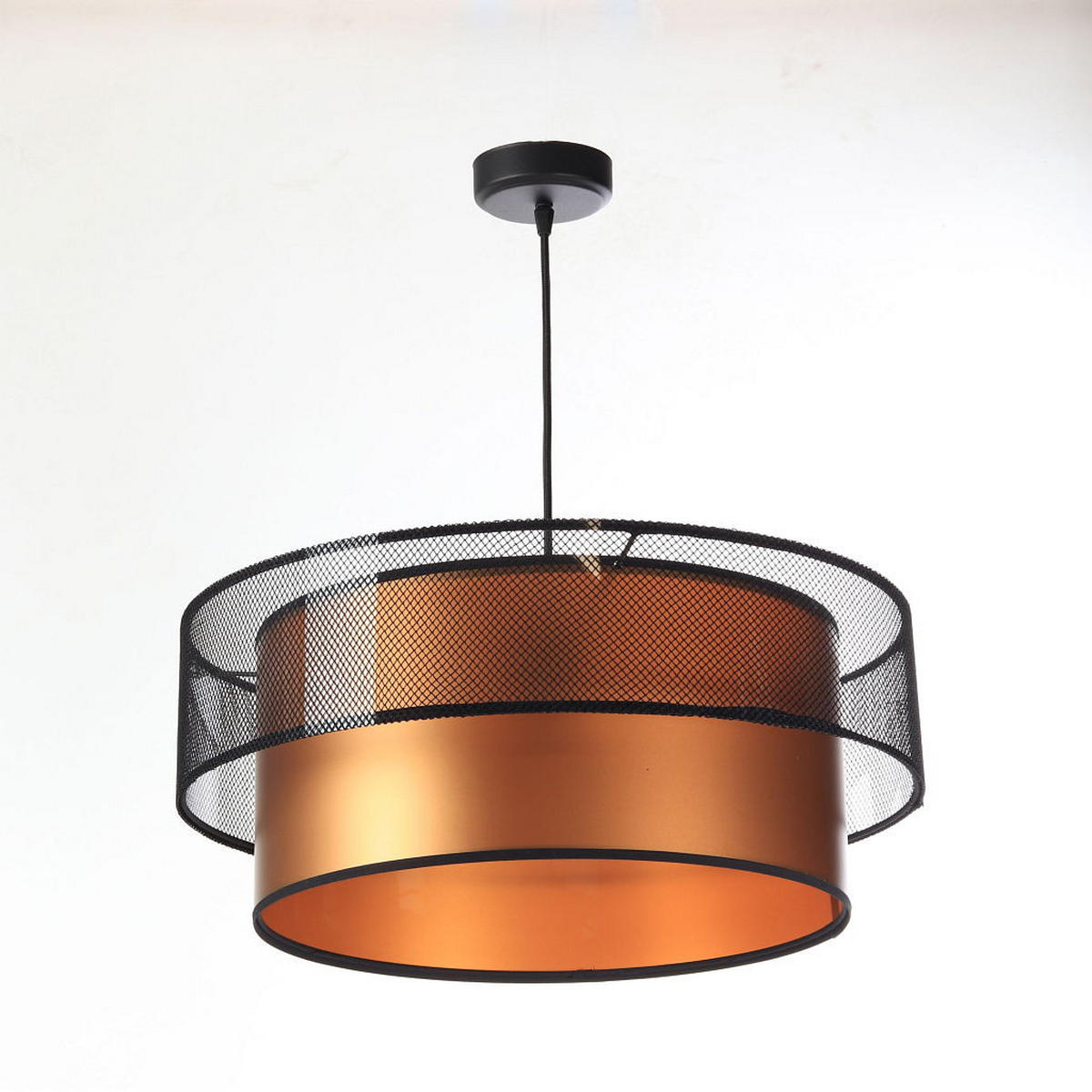 HÄNGELEUCHTE Kupfer 50/20 cm - Schwarz/Kupferfarben, Kunststoff (50/1/20cm) - ONZENO