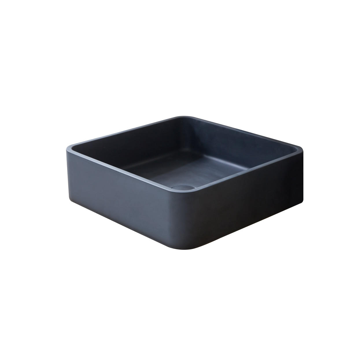 WASCHBECKEN Thaïs Schwarz aus Terrazzo - Schwarz, Stein (39/12/39cm) - Tikamoon