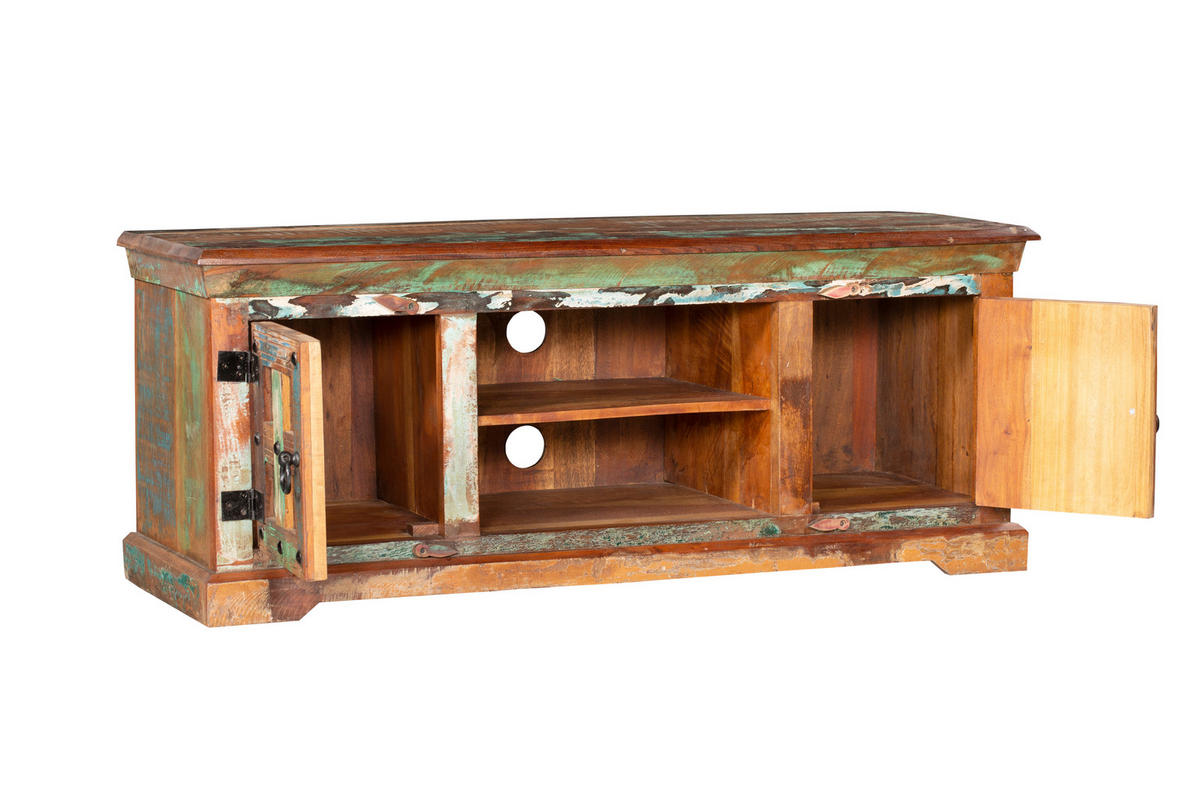 TV-SCHRANK Tor Mangoholz Braun 50x45x125cm - Braun, Holz (45/50/125cm) - DELUKE