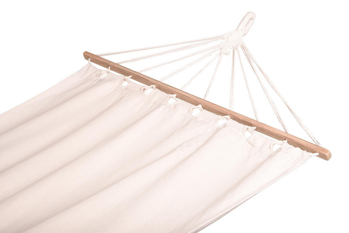 HÄNGEMATTE Trier Beige Kastanie Relaxmatte zum Hängen - Beige, Holz (100/0.6/280cm) - DELUKE
