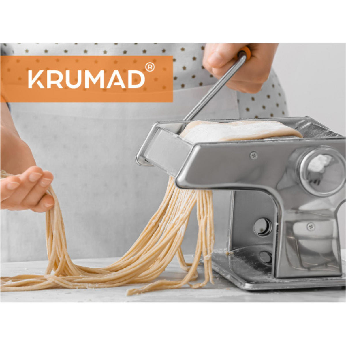 NUDELMASCHINE Manuell mit 6 Teigdicken - Schwarz, Metall (19/14/20cm) - KRUMAD