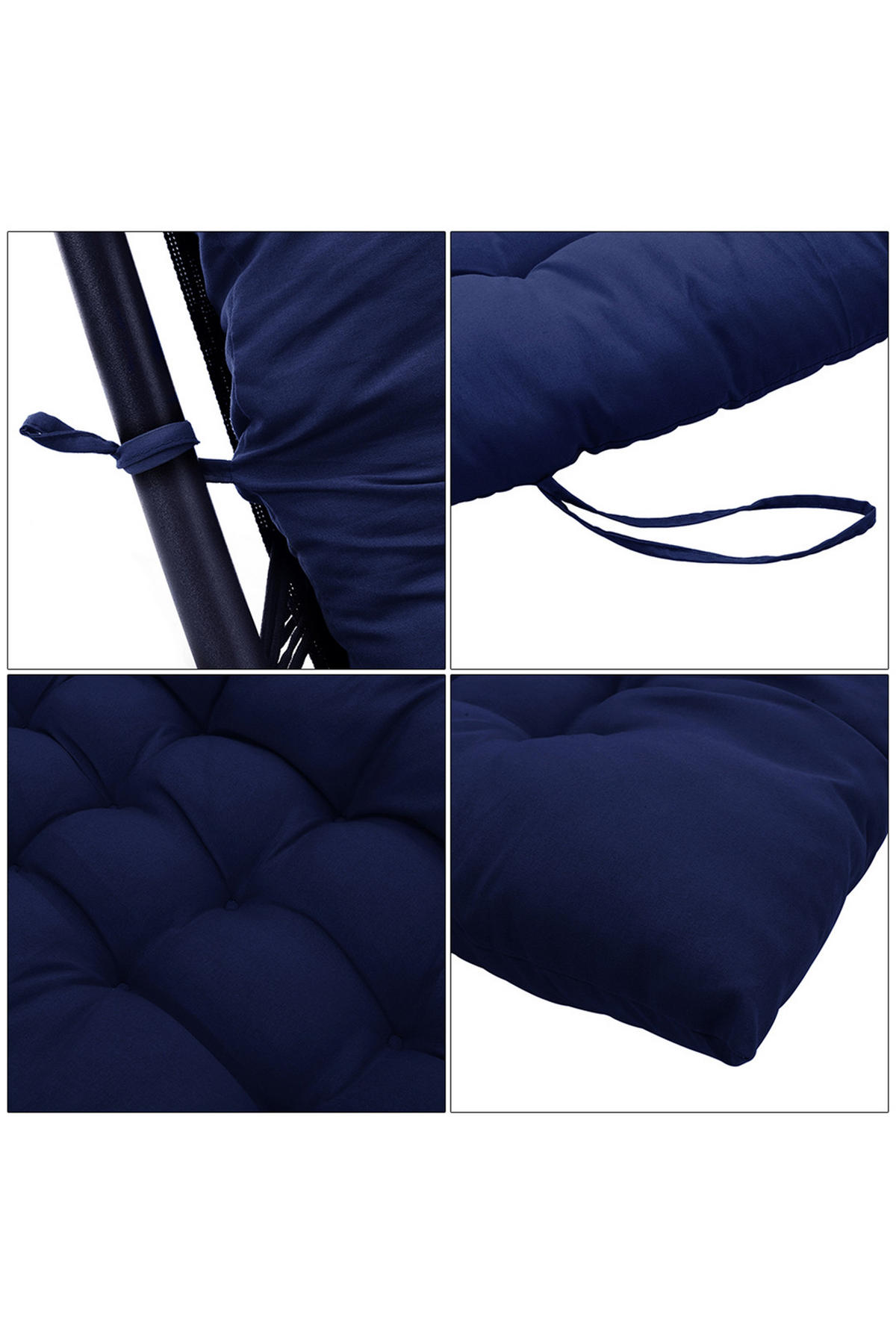 SONNENLIEGENAUFLAGE Dickes, weiches und bequemes Liegestuhlkissen für den Außenbereich 110 cm B x 40 cm - Dunkelblau, Textil (40/110cm) - Livingandhome