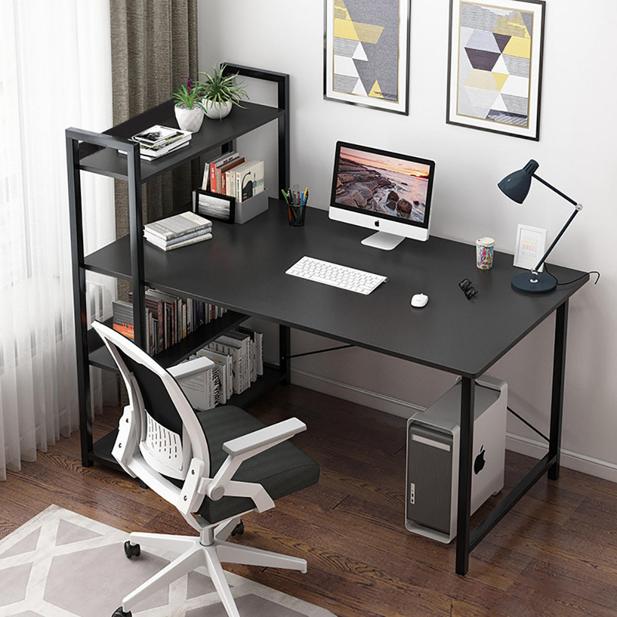 COMPUTERTISCH, schwarz, 120/55/70 cm - Schwarz, Holz (120/70/55cm) - MUVU