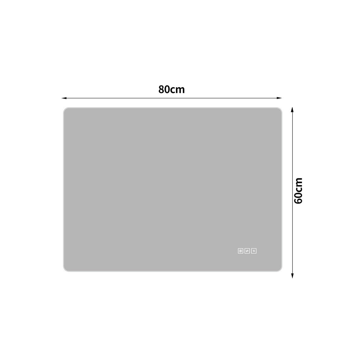WANDSPIEGEL 60/2,5/80 cm silber aus Glas mit Anti-Beschlag, Dimmung und LED - Silberfarben, Glas (80/2.5/60cm) - OKWISH