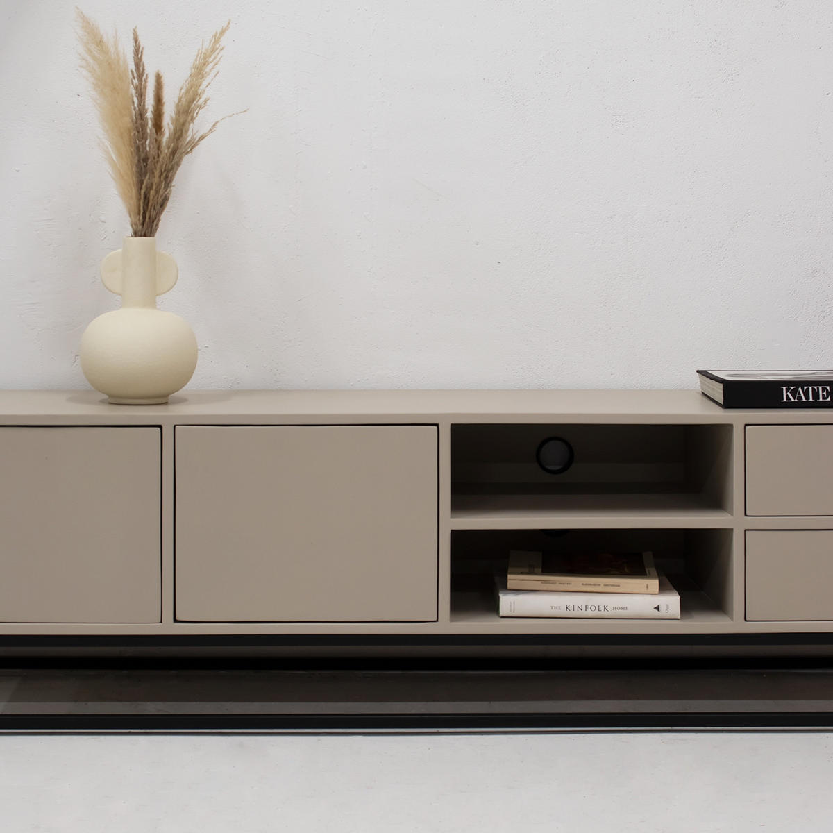 TV-SCHRANK aus Mangoholz 180x42x50cm, taupe - Taupe, Metall (180/50/42cm) - Giga Meubel