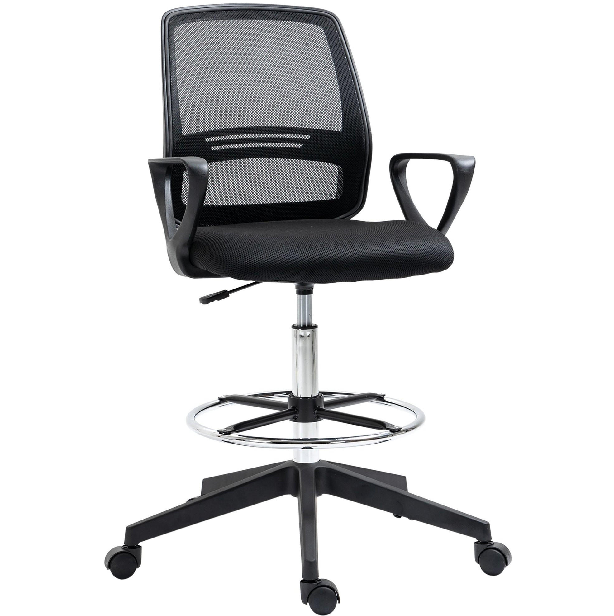 OKWISH KANCELÁŘSKÁ židle 68/66/100-120 cm černá z kovu, plastu a síťoviny s nastavitelnou výškou