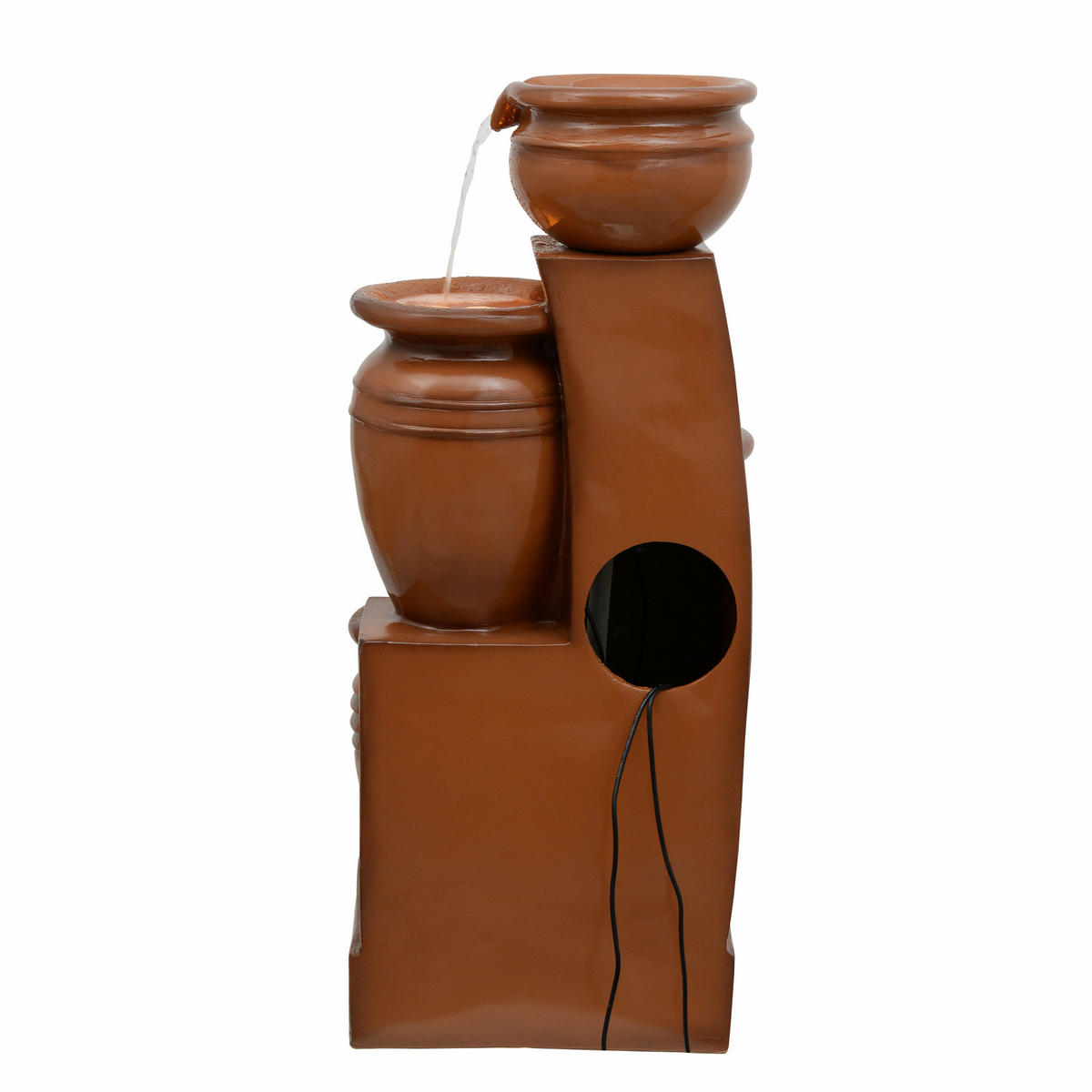 SOLAR-GARTENBRUNNEN 73 cm - Braun, Kunststoff (28.5/31.5/73cm) - Teamson Home