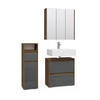 BADMÖBEL-SET Majest Anthrazit 3 Teile - Anthrazit/Walnussfarben, Holzwerkstoff (60/62/30cm) - Vicco