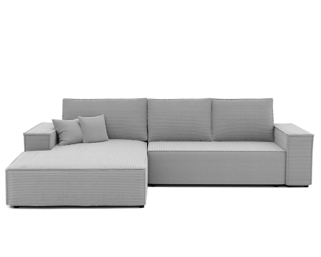 ECKSOFA NOVA mit Schlaffunktion und Bettkasten Hellgrau - Hellgrau, Holzwerkstoff/Kunststoff (250/90cm) - Idohome