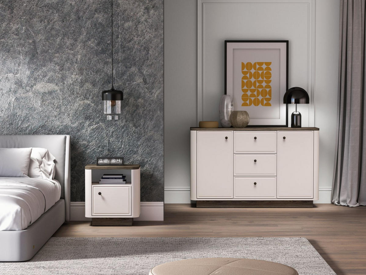 SIDEBOARD Vilavio Kaschmir/Eicheoptik Dunkel 138 cm - Taupe/Dunkelbraun, Holzwerkstoff/Metall (138/85/40cm) - Selsey