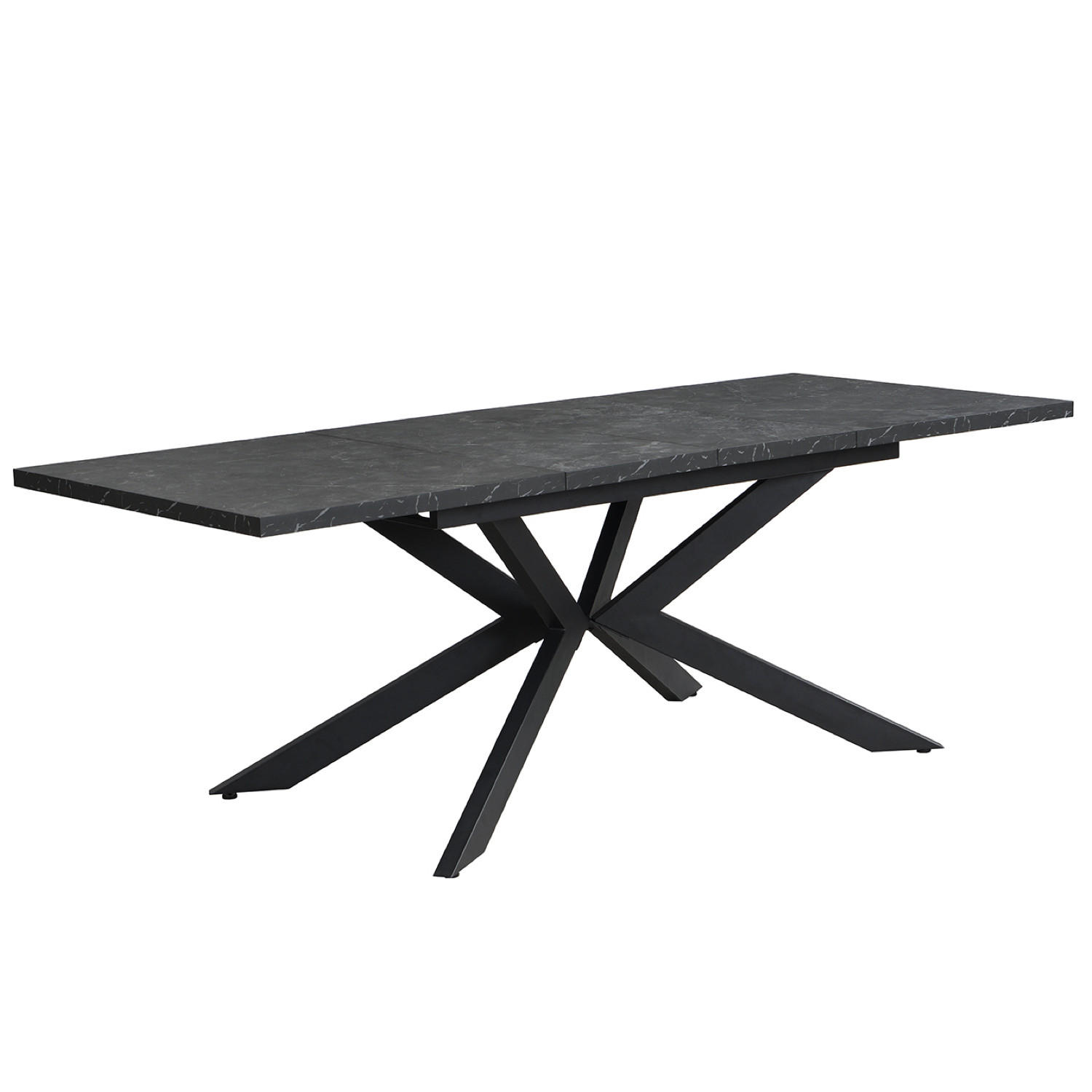 AUSZIEHTISCH MALTEK 140-220/90/76 cm - Anthrazit/Schwarz, Metall (90/140/76cm) - DUBI Möbel