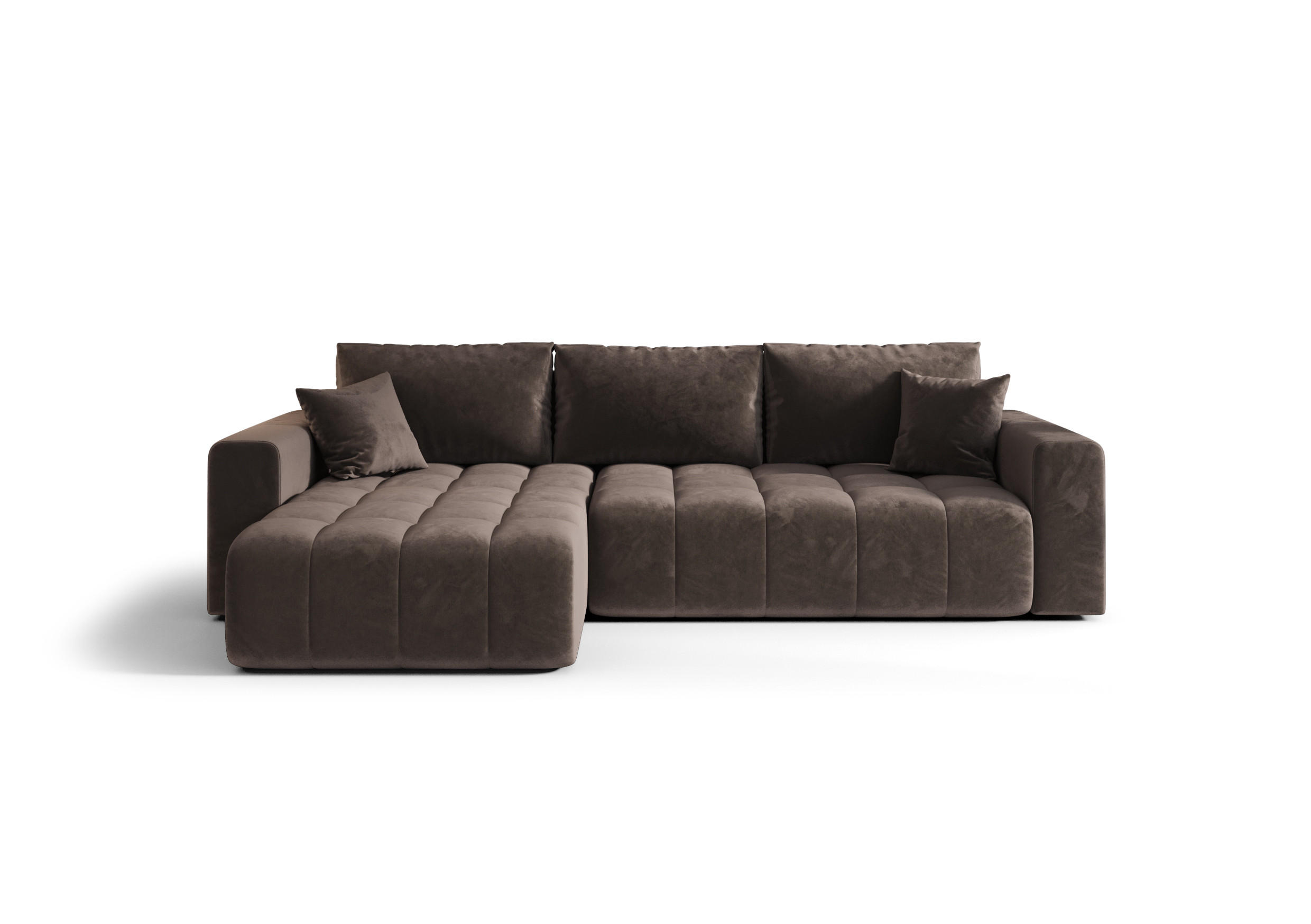 ECKSOFA mit Schlaffunktion MILO L Monolith 15 Links - Braun, Textil (280/175cm) - Bedante