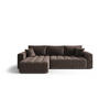 ECKSOFA mit Schlaffunktion MILO L Monolith 15 Links - Braun, Textil (280/175cm) - Bedante