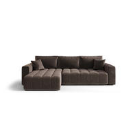 ECKSOFA mit Schlaffunktion MILO L Monolith 15 Links - Braun, Textil (280/175cm) - Bedante