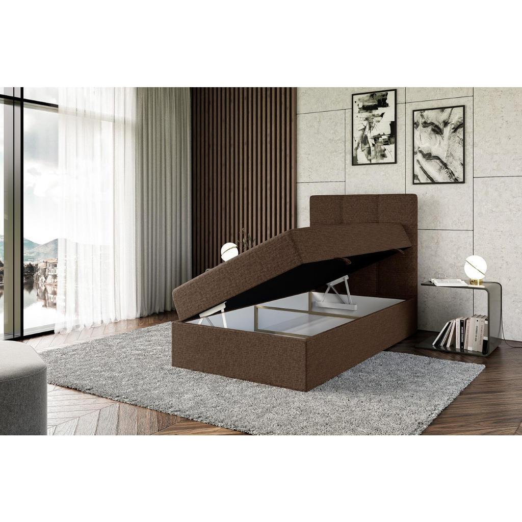 Thumbnail - Altdecor Boxbett, Braun, Holzwerkstoff, Höhe ca. 20 cm, 90x200 cm, Schlafzimmer, Betten, Boxspringbetten