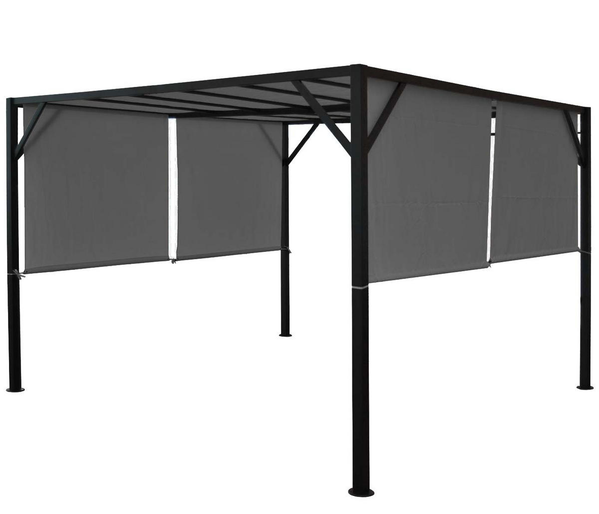 PERGOLA BEJA Grau - Grau, Metall (405/212/405cm) - MCW