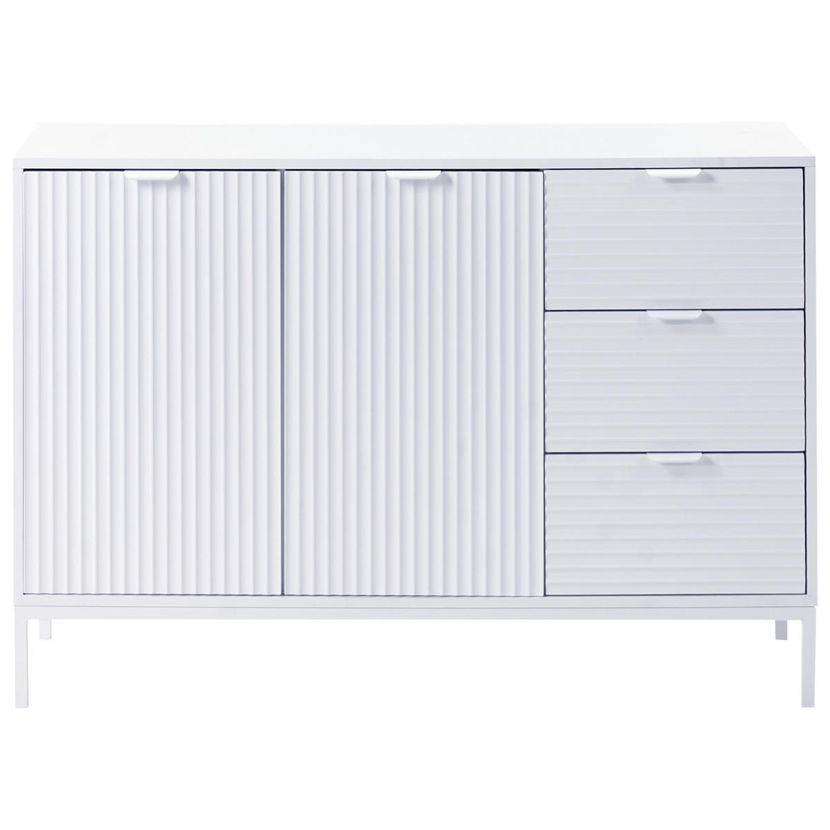SIDEBOARD mit 2 Türen Weiß Adelaide - Weiß, Holzwerkstoff/Metall (118/80/40cm) - Beliani